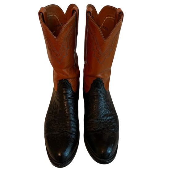 Lucchese 2000 Ostrich Boots Exotic Handmade Leather Roper 12\